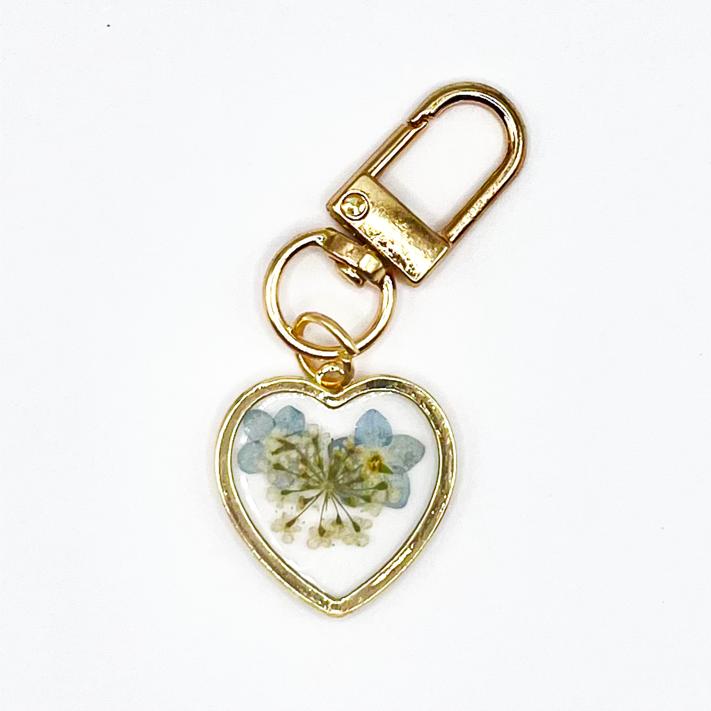 Don't Be Pressed Floral Keychain in Blue