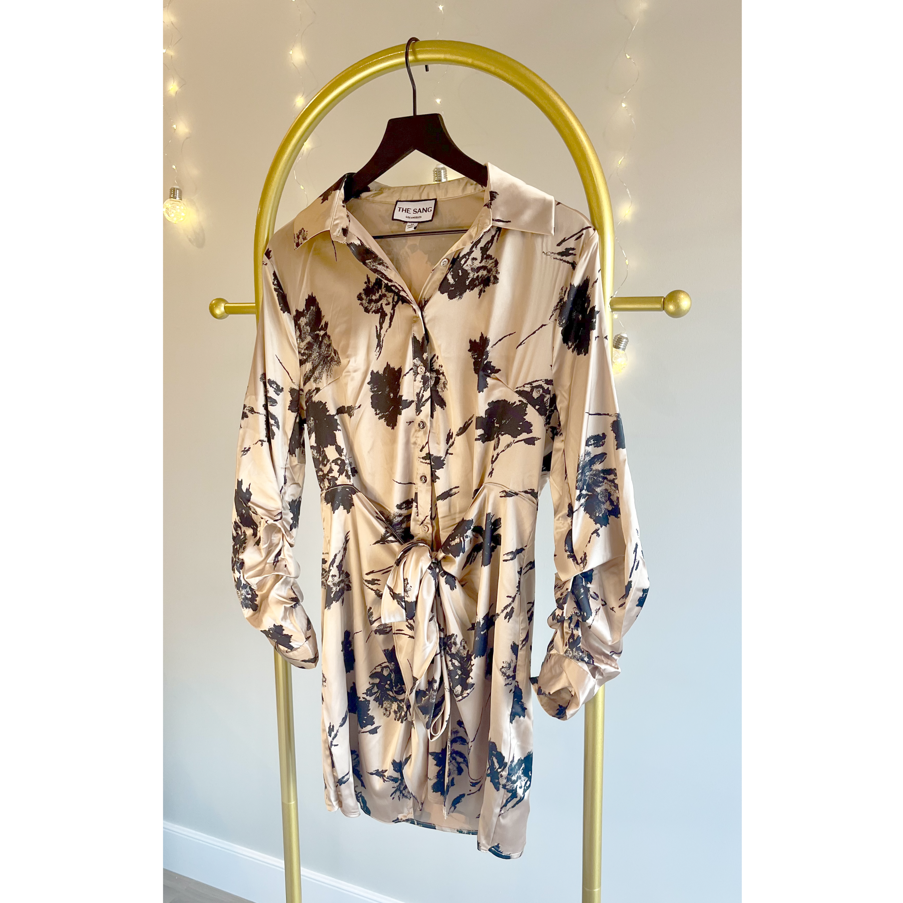 Satiny Sweet Wrap Mini Dress