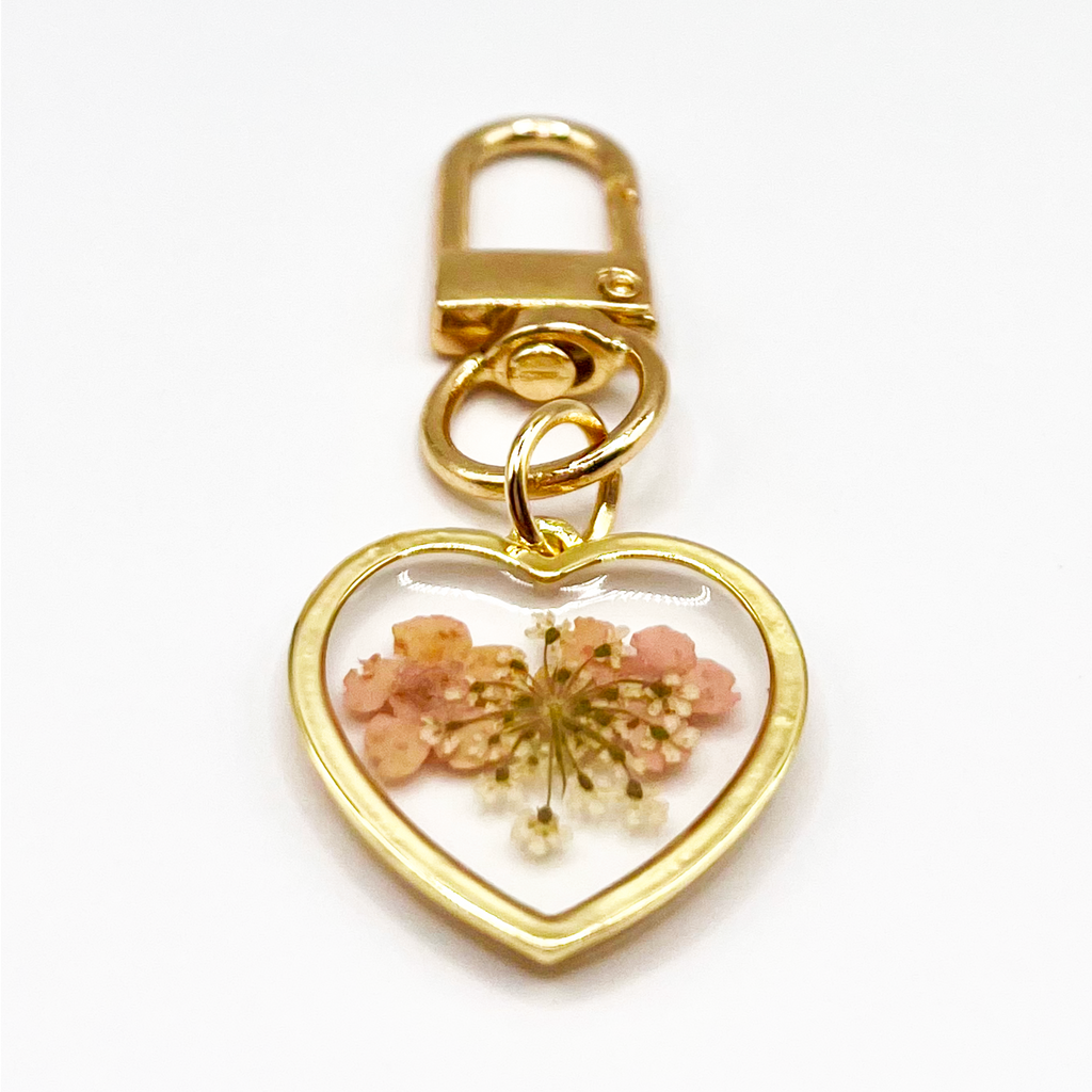 Don't Be Pressed Floral Keychain in Pink