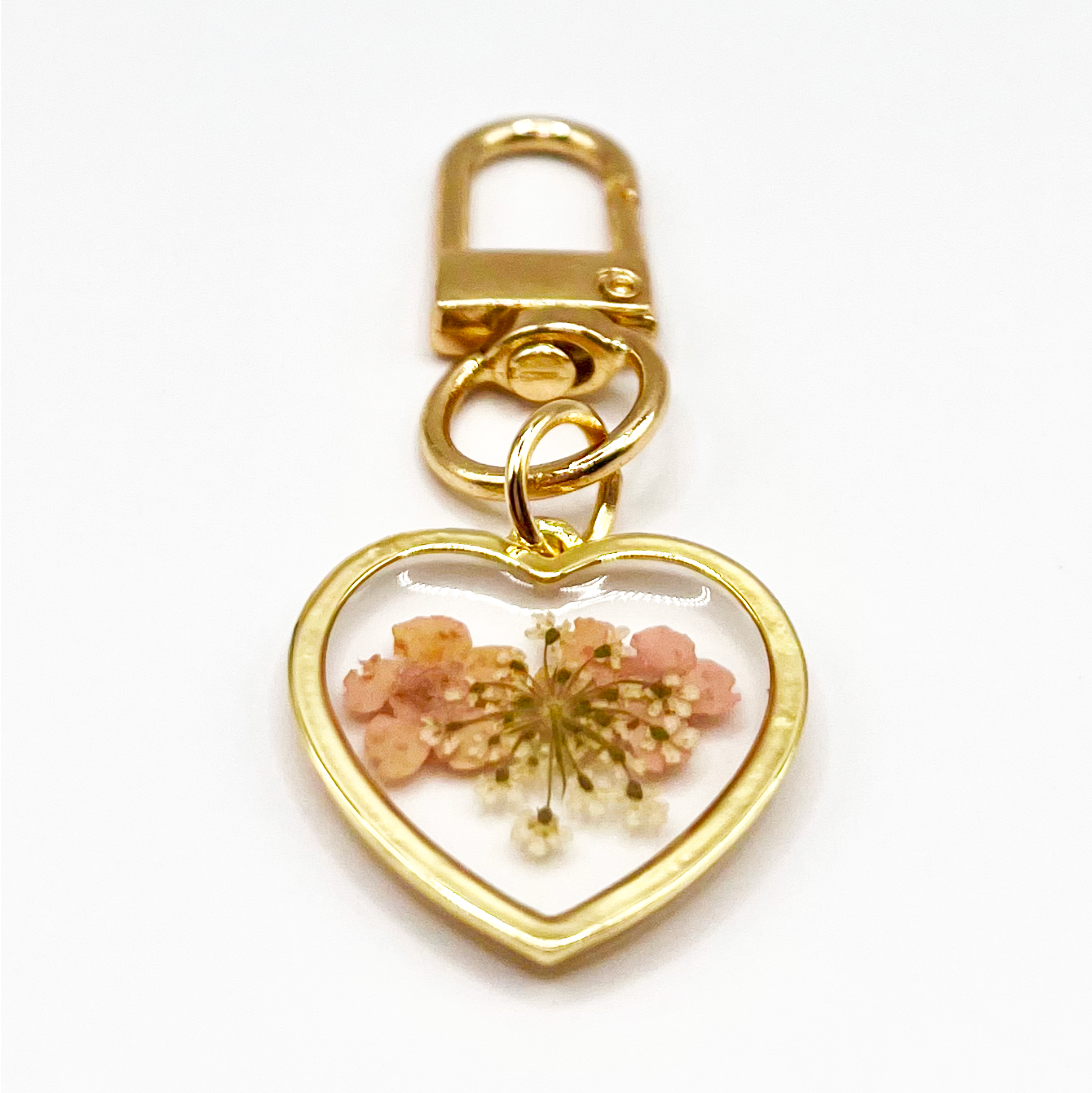 Don't Be Pressed Floral Keychain in Pink